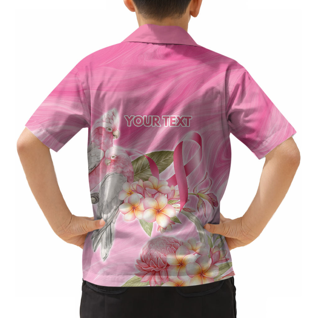 Personalised I Wear Pink For The Fight Kid Hawaiian Shirt Australian Breast Cancer Support Spirit