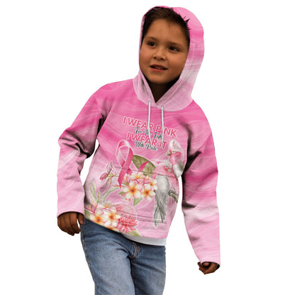 Personalised I Wear Pink For The Fight Kid Hoodie Australian Breast Cancer Support Spirit