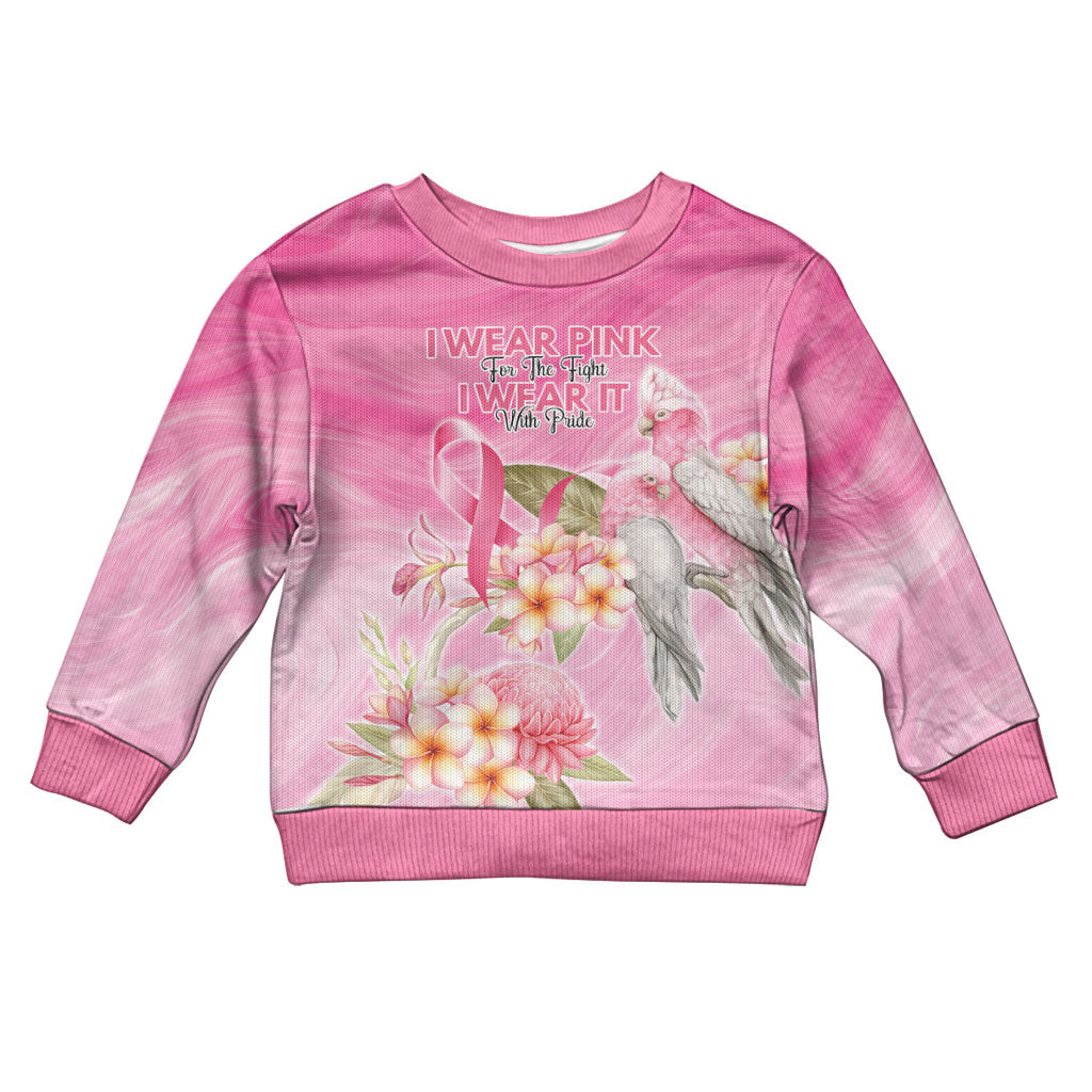 Personalised I Wear Pink For The Fight Kid Ugly Christmas Sweater Australian Breast Cancer Support Spirit