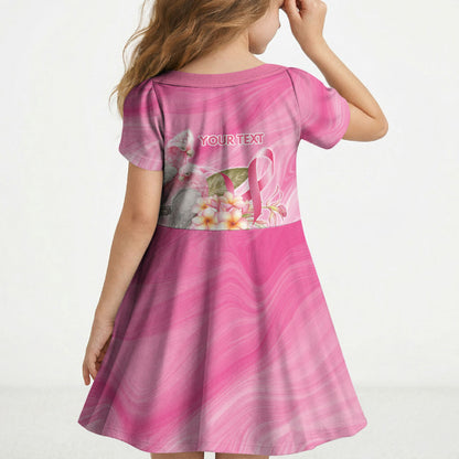 Personalised I Wear Pink For The Fight Kid Short Sleeve Dress Australian Breast Cancer Support Spirit