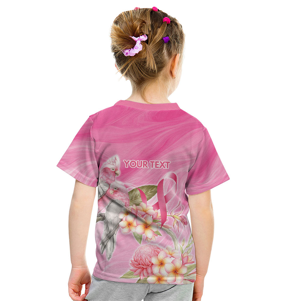 Personalised I Wear Pink For The Fight Kid T Shirt Australian Breast Cancer Support Spirit