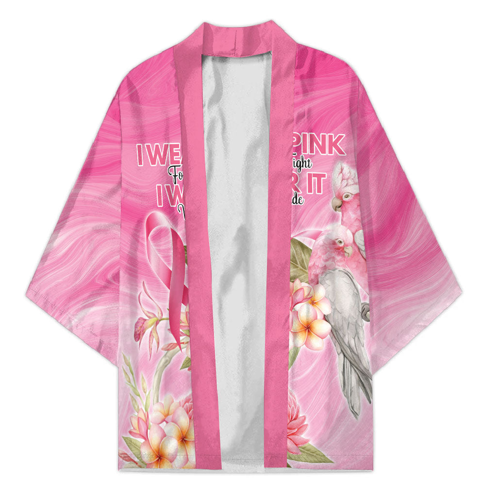Personalised I Wear Pink For The Fight Kimono Australian Breast Cancer Support Spirit