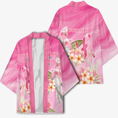 Personalised I Wear Pink For The Fight Kimono Australian Breast Cancer Support Spirit