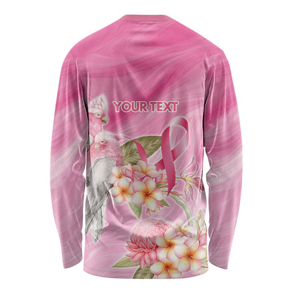 Personalised I Wear Pink For The Fight Long Sleeve Shirt Australian Breast Cancer Support Spirit