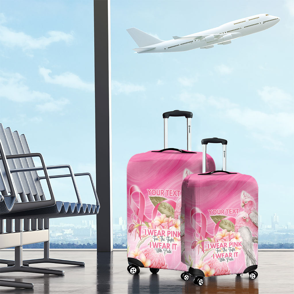 Personalised I Wear Pink For The Fight Luggage Cover Australian Breast Cancer Support Spirit
