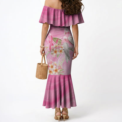 Personalised I Wear Pink For The Fight Mermaid Dress Australian Breast Cancer Support Spirit