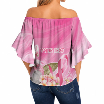 Personalised I Wear Pink For The Fight Off Shoulder Wrap Waist Top Australian Breast Cancer Support Spirit