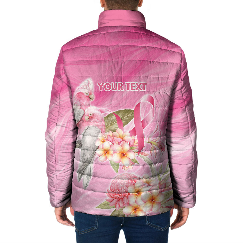 Personalised I Wear Pink For The Fight Padded Jacket Australian Breast Cancer Support Spirit