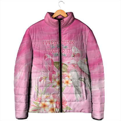 Personalised I Wear Pink For The Fight Padded Jacket Australian Breast Cancer Support Spirit