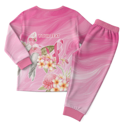 Personalised I Wear Pink For The Fight Christmas Pajama Set Australian Breast Cancer Support Spirit