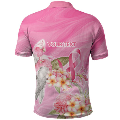 Personalised I Wear Pink For The Fight Polo Shirt Australian Breast Cancer Support Spirit