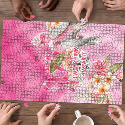Personalised I Wear Pink For The Fight Puzzle Australian Breast Cancer Support Spirit