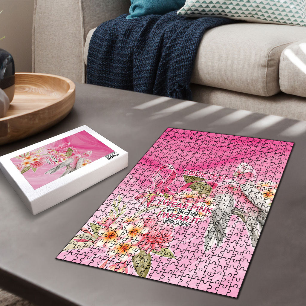 Personalised I Wear Pink For The Fight Puzzle Australian Breast Cancer Support Spirit