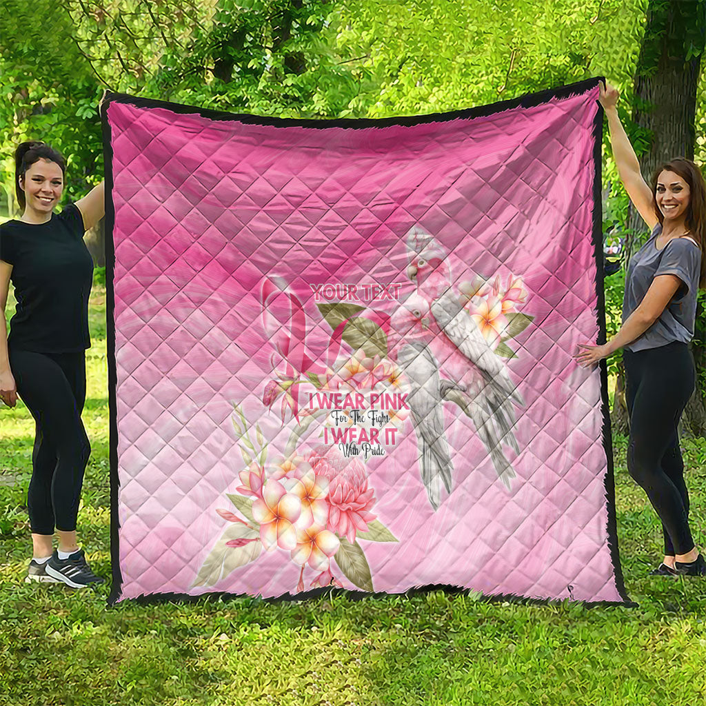 Personalised I Wear Pink For The Fight Quilt Australian Breast Cancer Support Spirit
