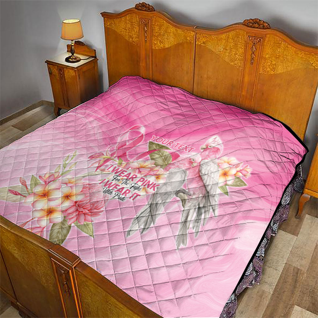 Personalised I Wear Pink For The Fight Quilt Australian Breast Cancer Support Spirit