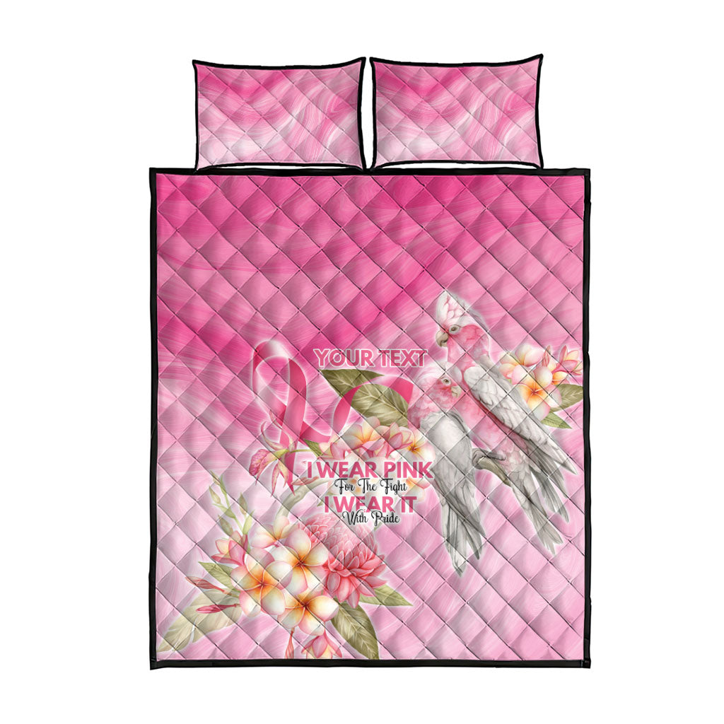 Personalised I Wear Pink For The Fight Quilt Bed Set Australian Breast Cancer Support Spirit