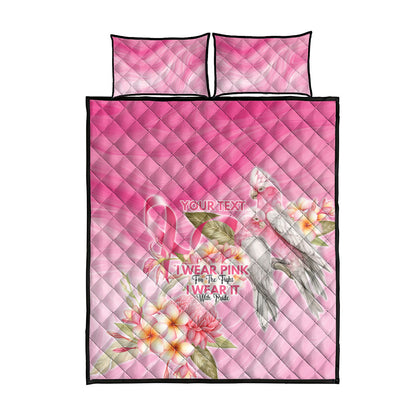 Personalised I Wear Pink For The Fight Quilt Bed Set Australian Breast Cancer Support Spirit