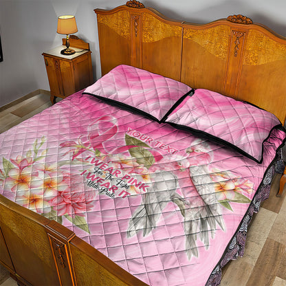 Personalised I Wear Pink For The Fight Quilt Bed Set Australian Breast Cancer Support Spirit