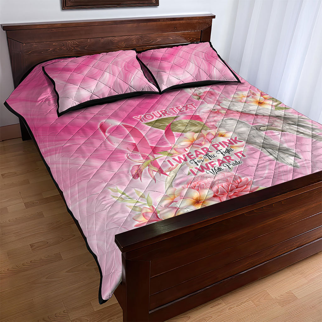 Personalised I Wear Pink For The Fight Quilt Bed Set Australian Breast Cancer Support Spirit