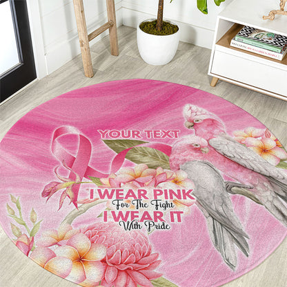 Personalised I Wear Pink For The Fight Round Carpet Australian Breast Cancer Support Spirit