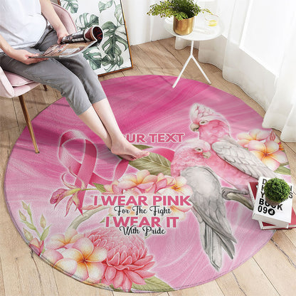 Personalised I Wear Pink For The Fight Round Carpet Australian Breast Cancer Support Spirit
