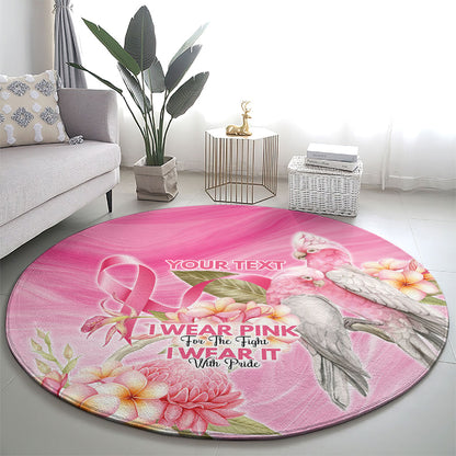 Personalised I Wear Pink For The Fight Round Carpet Australian Breast Cancer Support Spirit