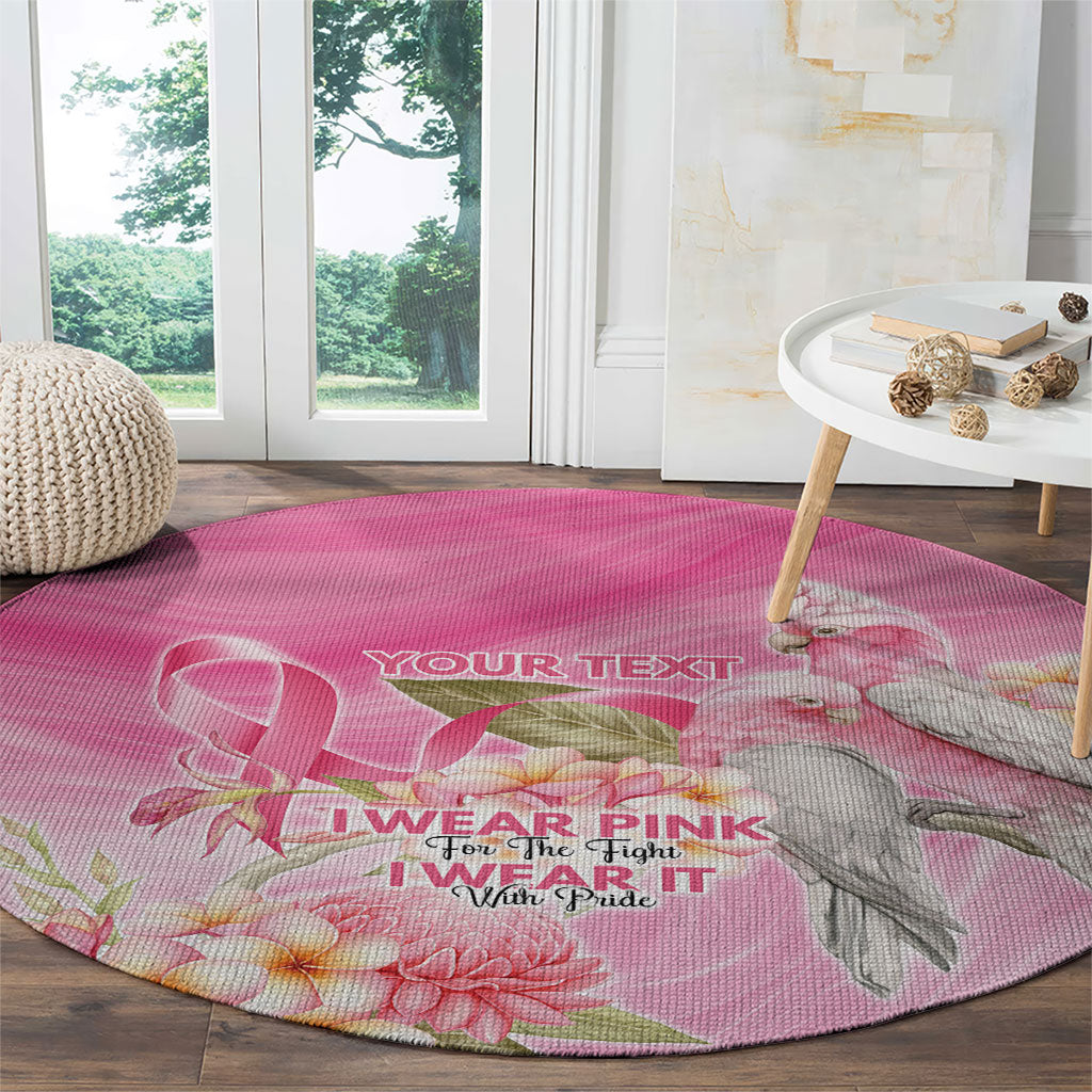 Personalised I Wear Pink For The Fight Round Carpet Australian Breast Cancer Support Spirit
