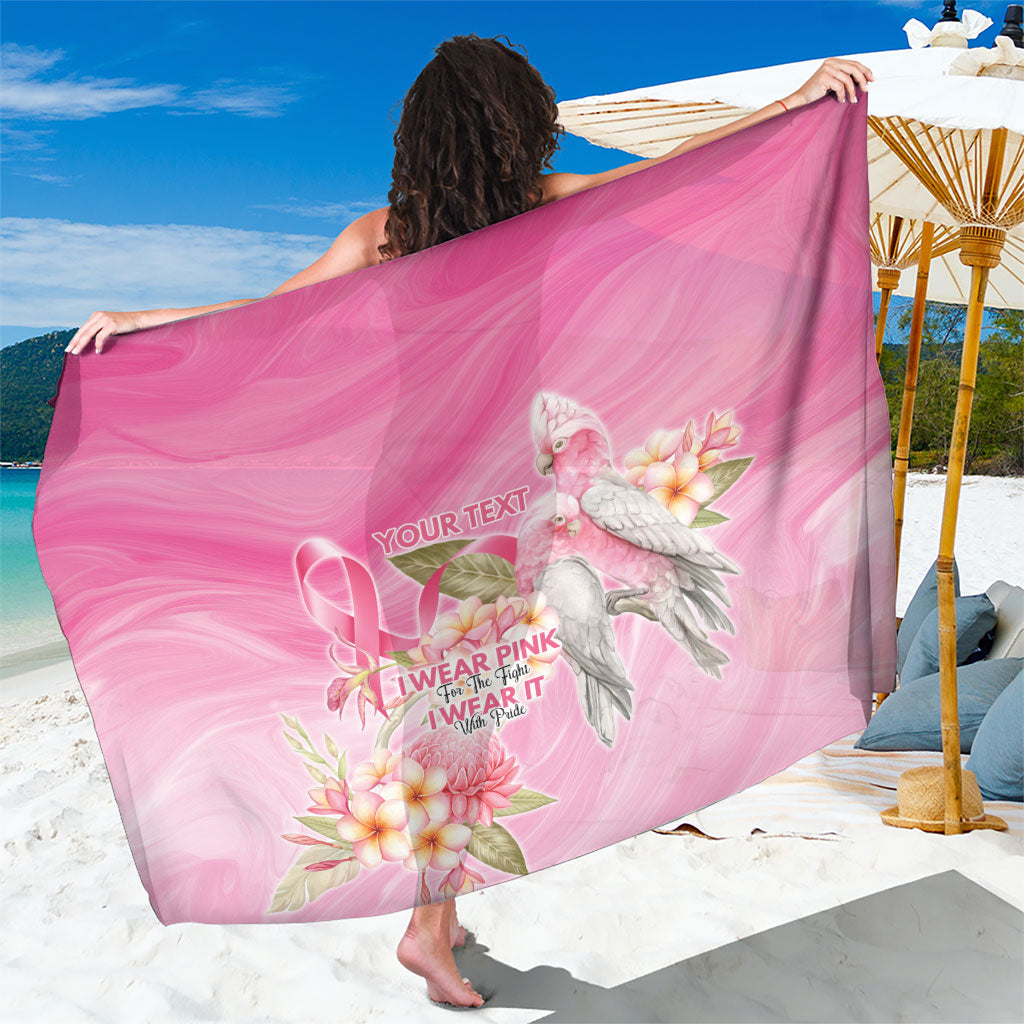Personalised I Wear Pink For The Fight Sarong Australian Breast Cancer Support Spirit