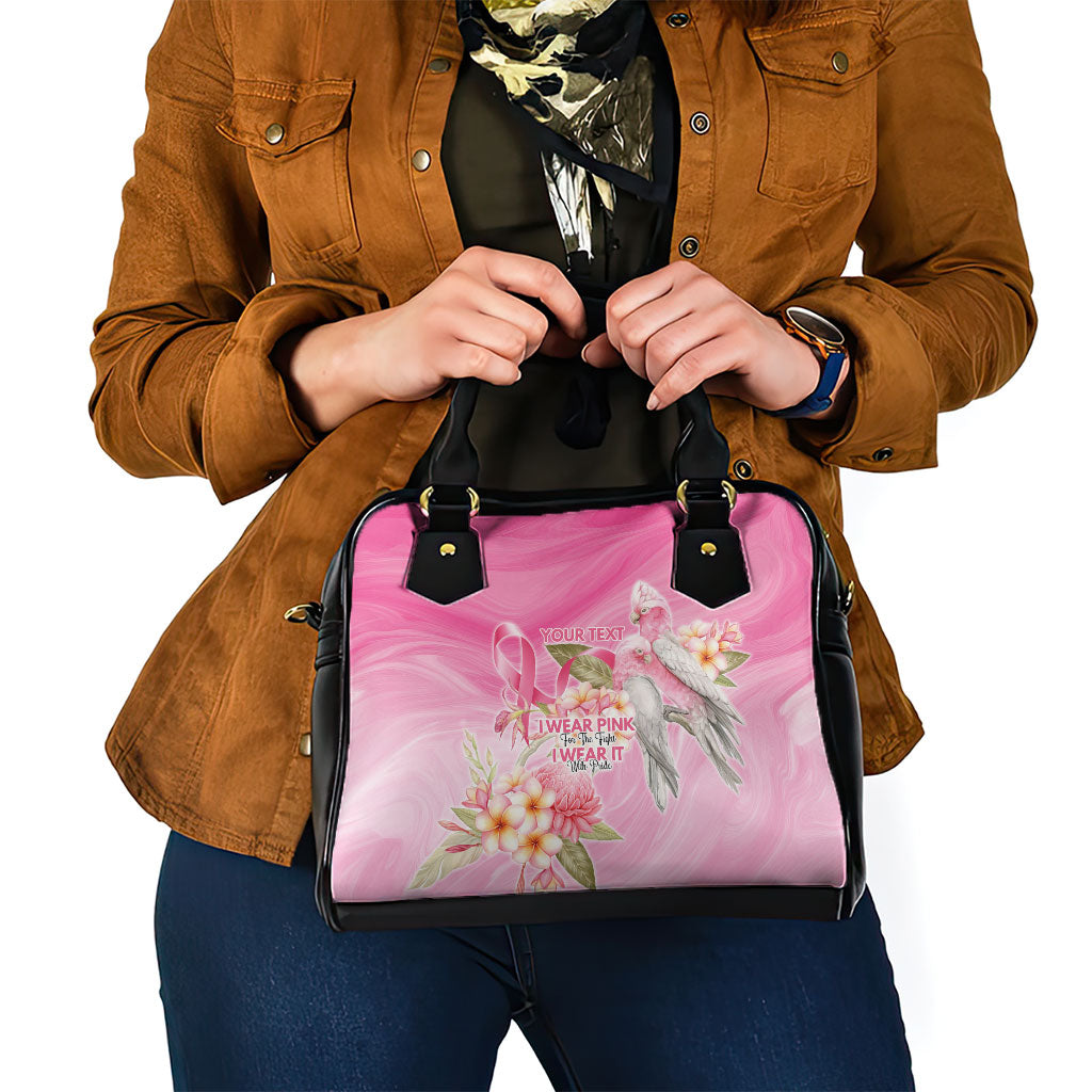 Personalised I Wear Pink For The Fight Shoulder Handbag Australian Breast Cancer Support Spirit