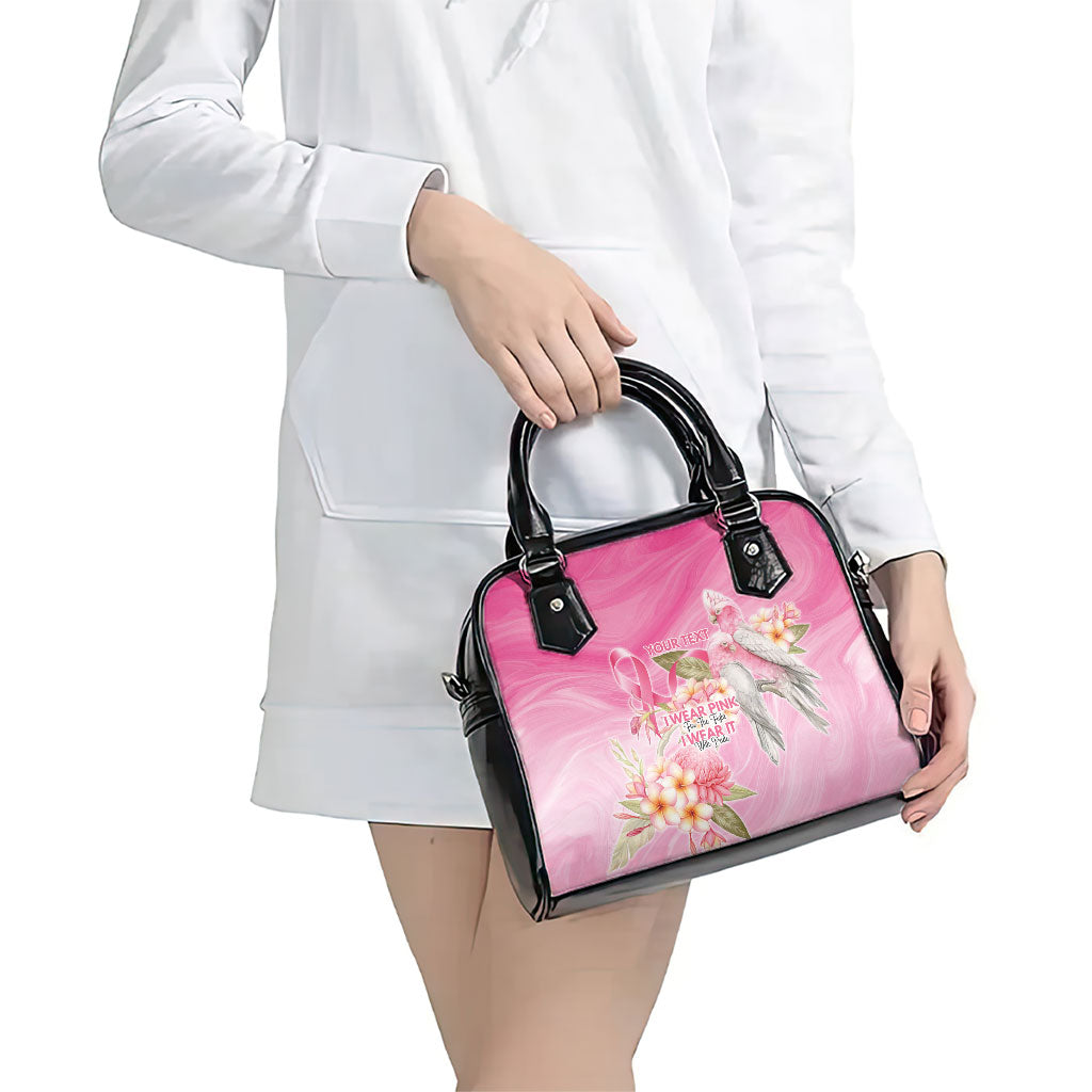 Personalised I Wear Pink For The Fight Shoulder Handbag Australian Breast Cancer Support Spirit