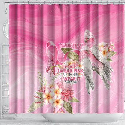 Personalised I Wear Pink For The Fight Shower Curtain Australian Breast Cancer Support Spirit