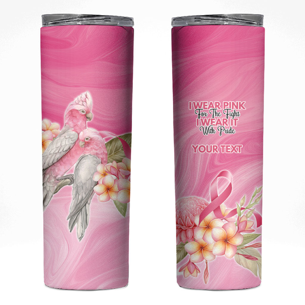 Personalised I Wear Pink For The Fight Skinny Tumbler Australian Breast Cancer Support Spirit