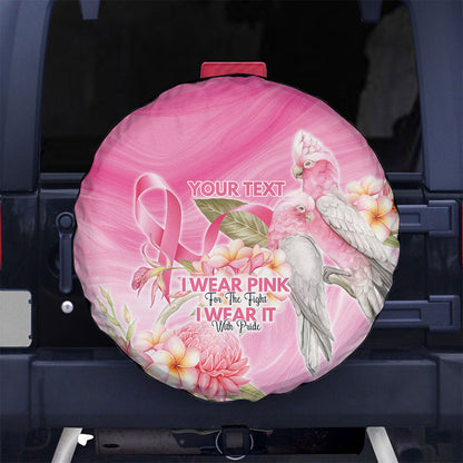 Personalised I Wear Pink For The Fight Spare Tire Cover Australian Breast Cancer Support Spirit