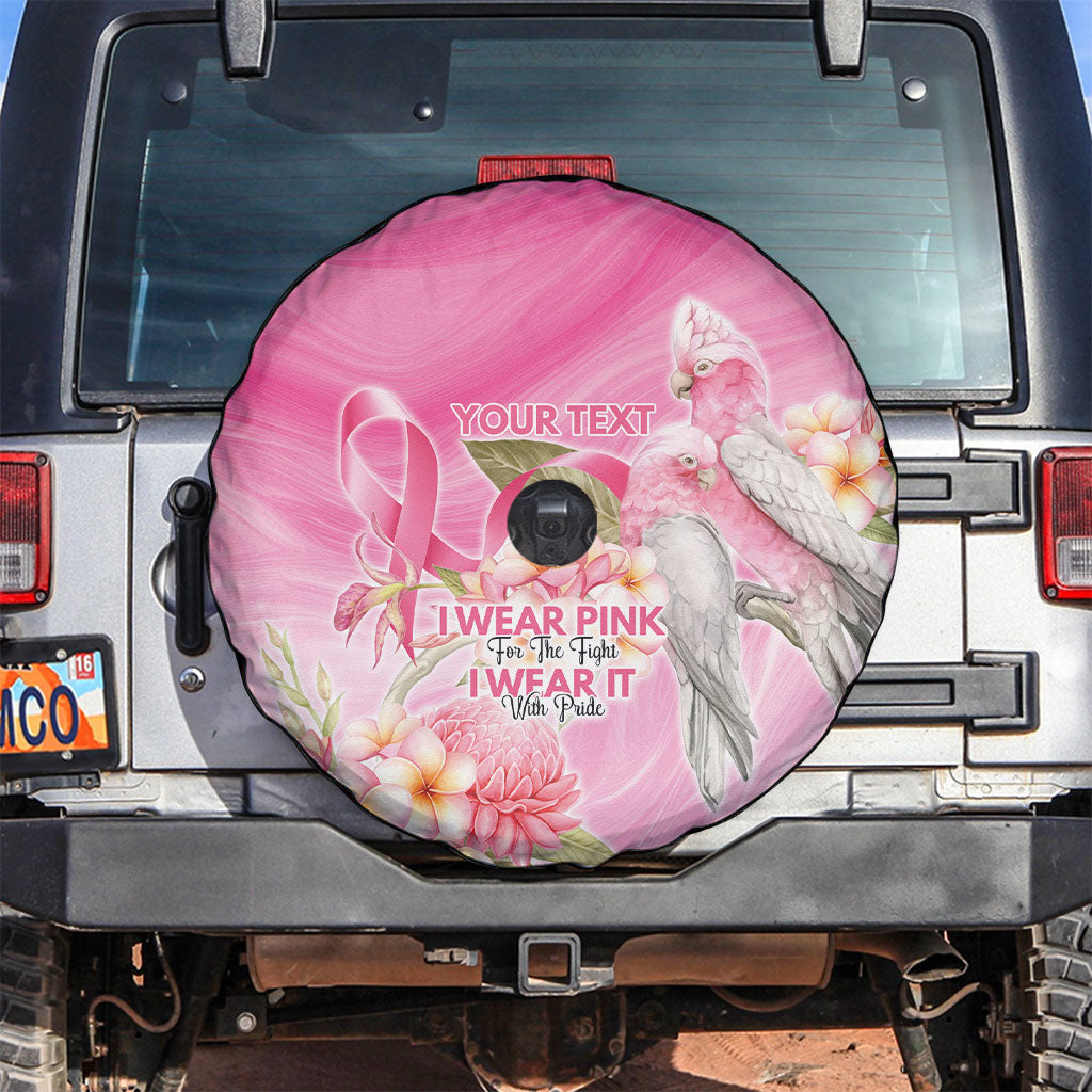 Personalised I Wear Pink For The Fight Spare Tire Cover Australian Breast Cancer Support Spirit