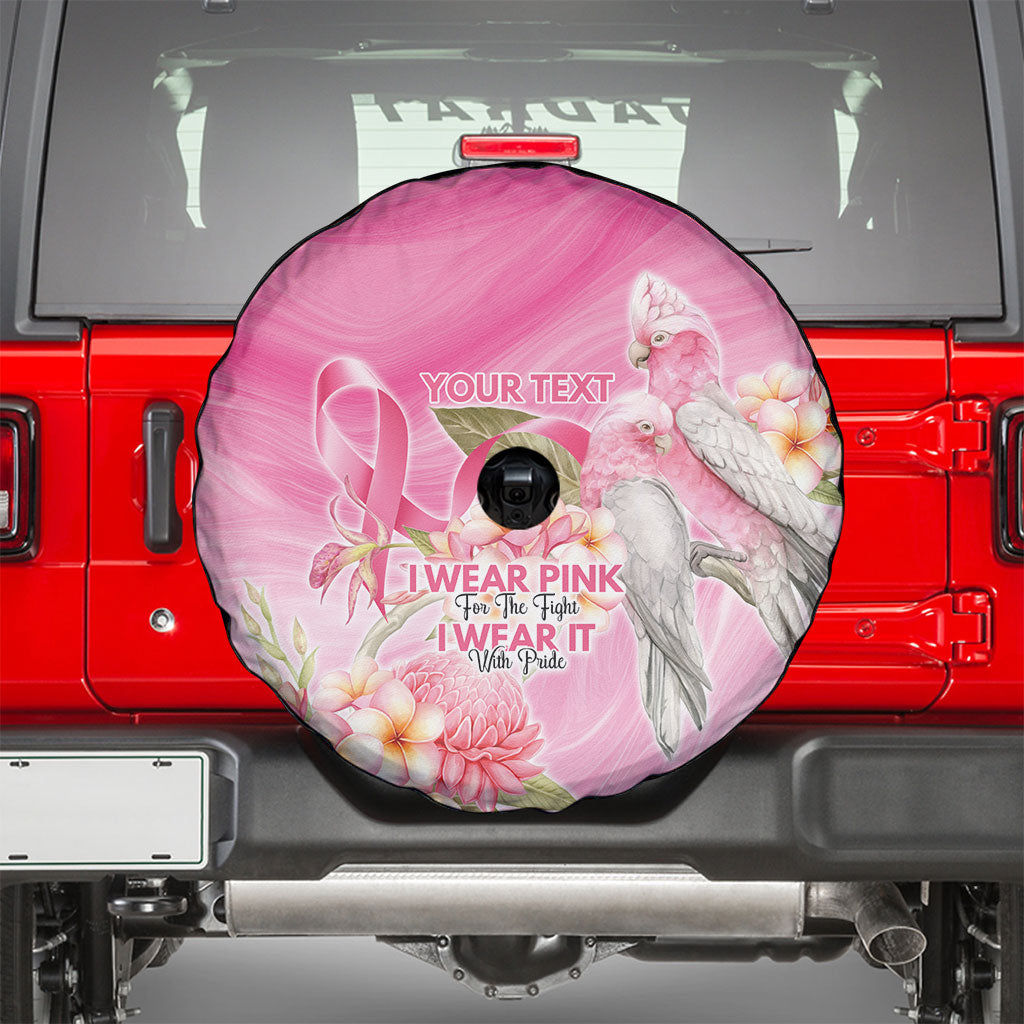Personalised I Wear Pink For The Fight Spare Tire Cover Australian Breast Cancer Support Spirit