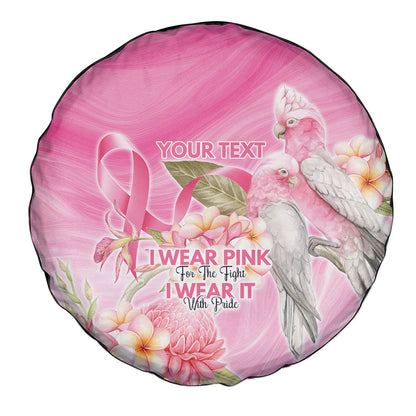 Personalised I Wear Pink For The Fight Spare Tire Cover Australian Breast Cancer Support Spirit