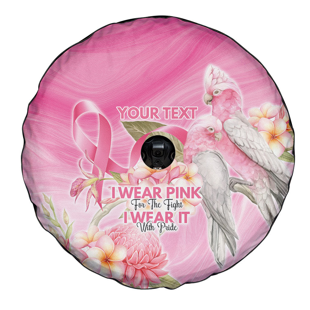 Personalised I Wear Pink For The Fight Spare Tire Cover Australian Breast Cancer Support Spirit