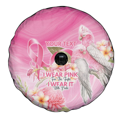 Personalised I Wear Pink For The Fight Spare Tire Cover Australian Breast Cancer Support Spirit