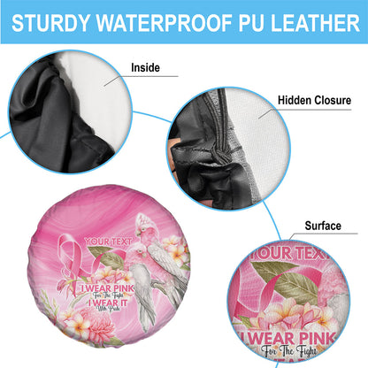 Personalised I Wear Pink For The Fight Spare Tire Cover Australian Breast Cancer Support Spirit