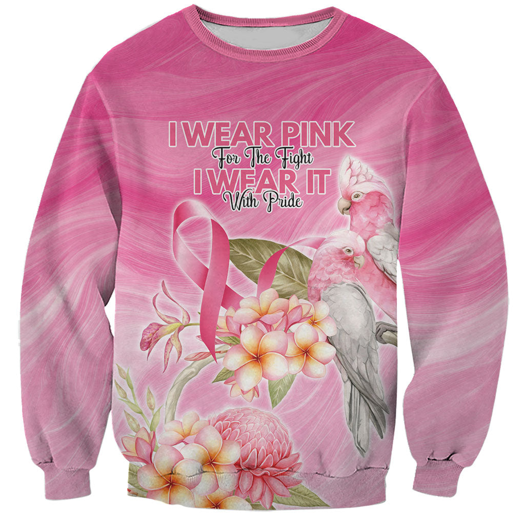 Personalised I Wear Pink For The Fight Sweatshirt Australian Breast Cancer Support Spirit