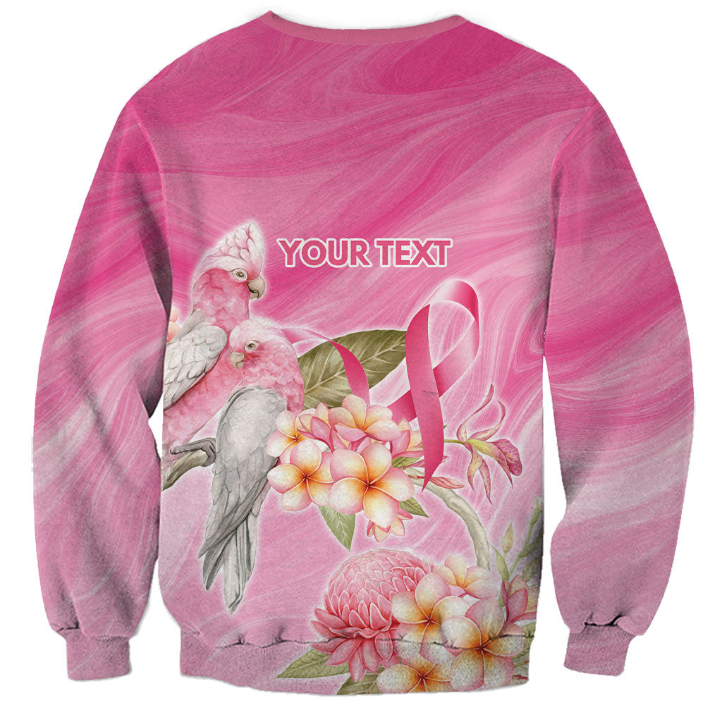 Personalised I Wear Pink For The Fight Sweatshirt Australian Breast Cancer Support Spirit