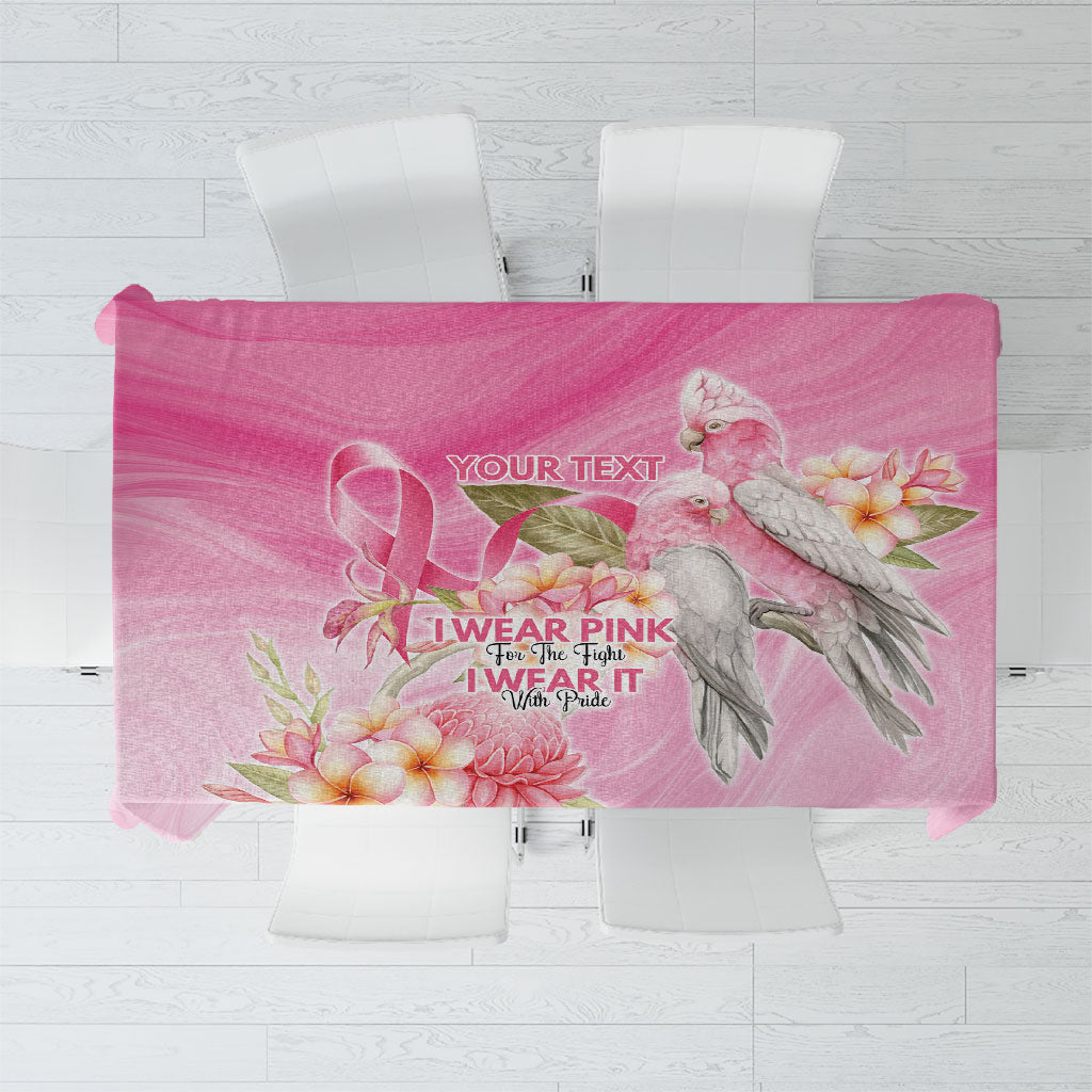 Personalised I Wear Pink For The Fight Tablecloth Australian Breast Cancer Support Spirit