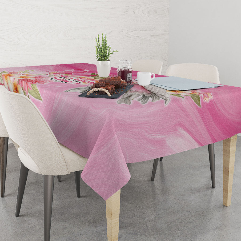 Personalised I Wear Pink For The Fight Tablecloth Australian Breast Cancer Support Spirit
