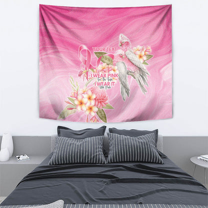 Personalised I Wear Pink For The Fight Tapestry Australian Breast Cancer Support Spirit