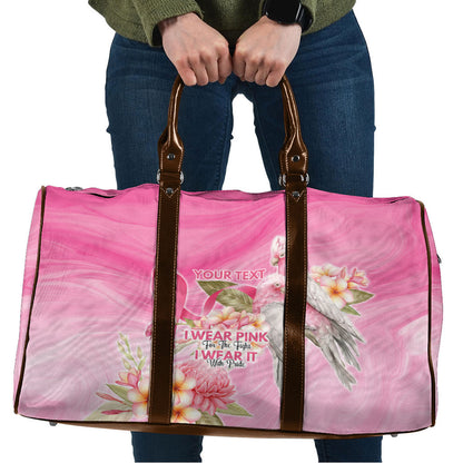 Personalised I Wear Pink For The Fight Travel Bag Australian Breast Cancer Support Spirit