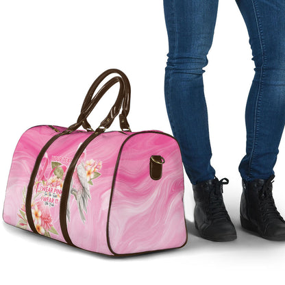 Personalised I Wear Pink For The Fight Travel Bag Australian Breast Cancer Support Spirit