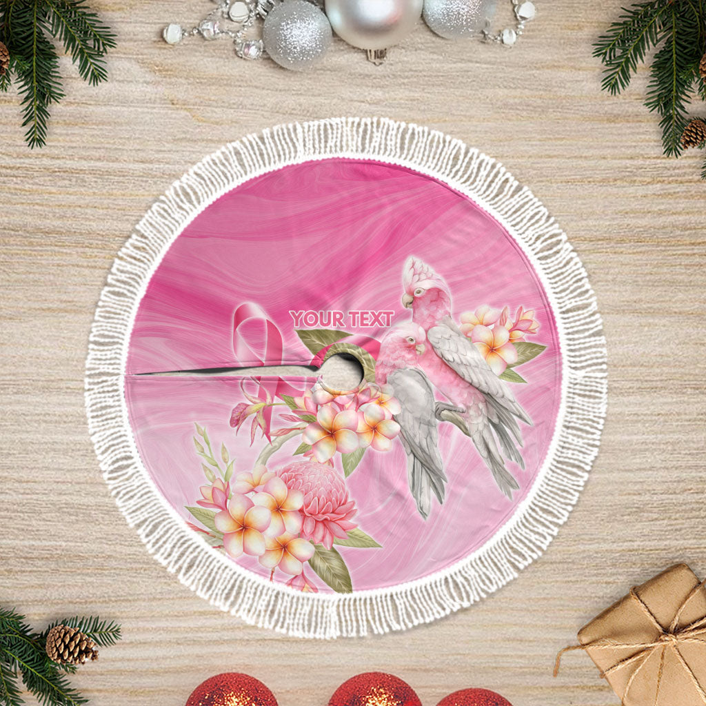 Personalised I Wear Pink For The Fight Tree Skirt Australian Breast Cancer Support Spirit