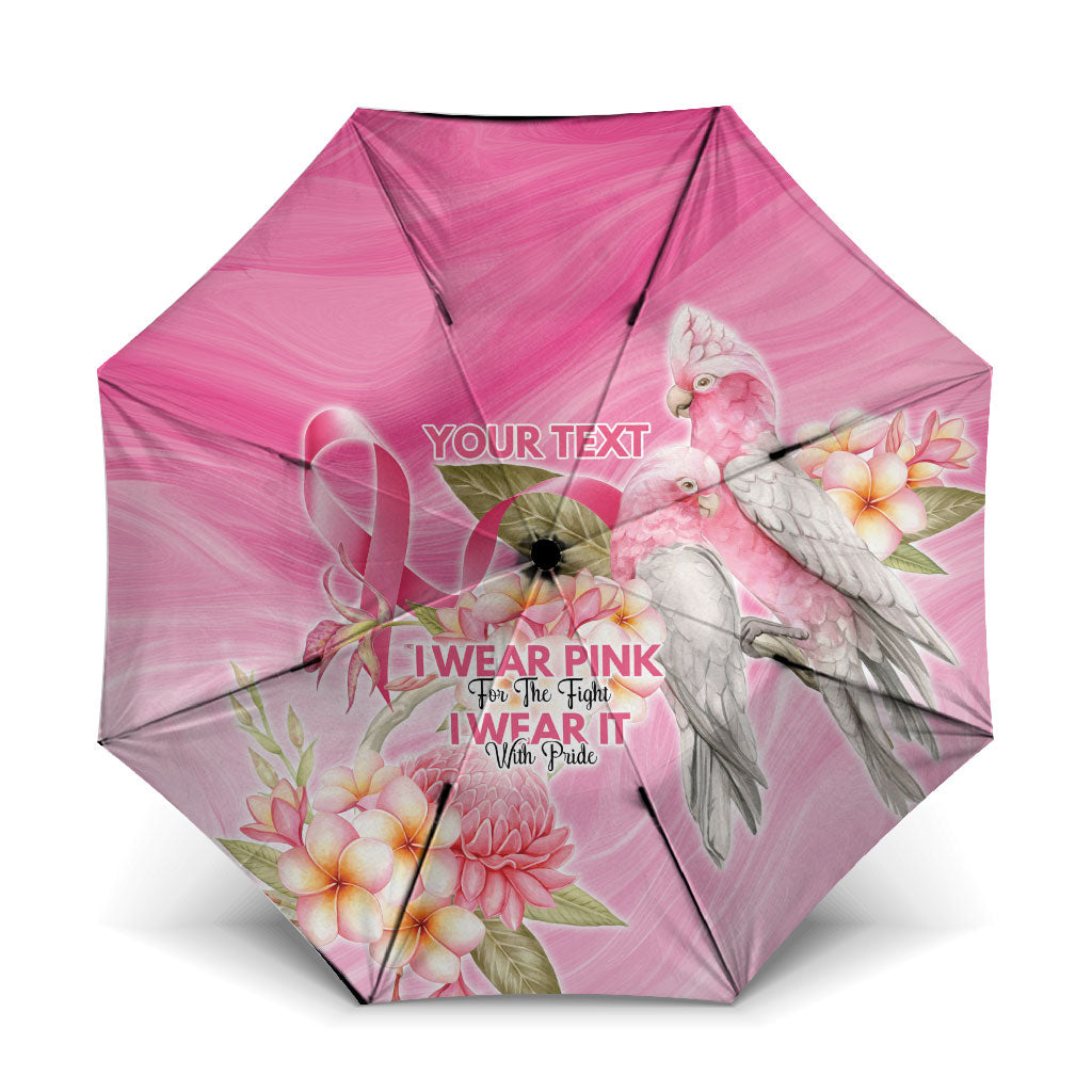 Personalised I Wear Pink For The Fight Umbrella Australian Breast Cancer Support Spirit