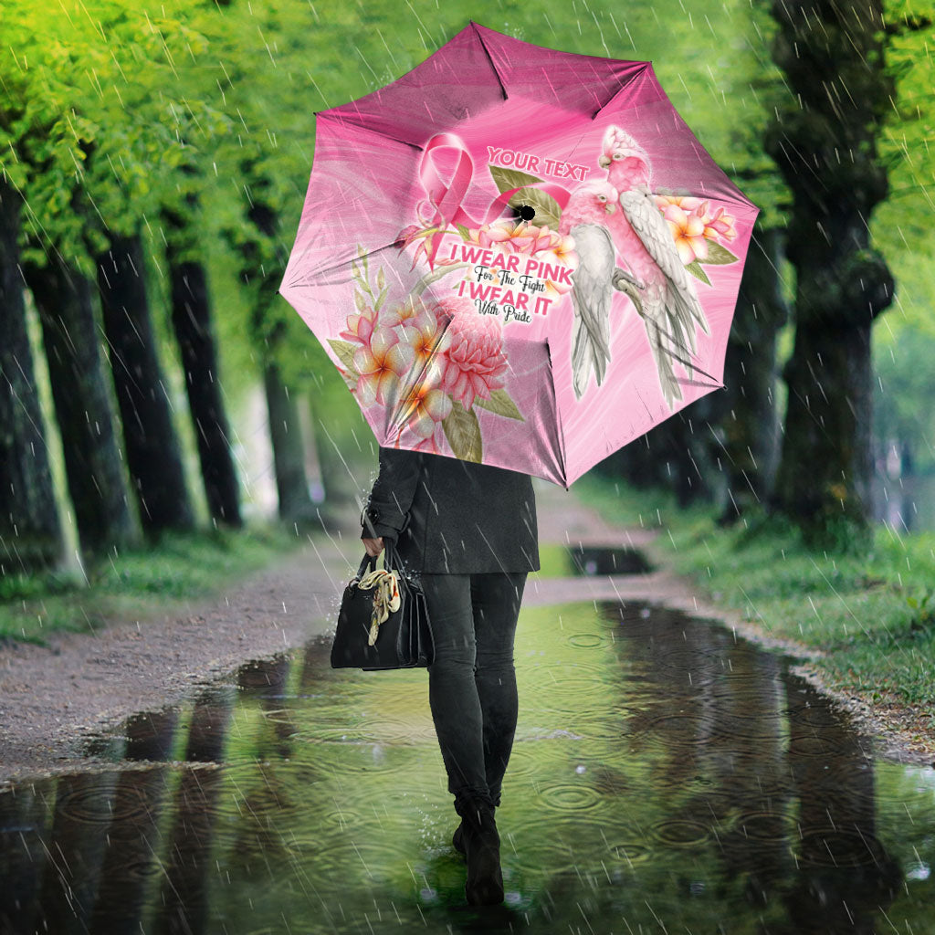 Personalised I Wear Pink For The Fight Umbrella Australian Breast Cancer Support Spirit