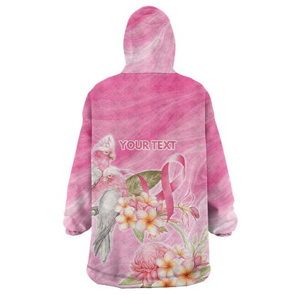 Personalised I Wear Pink For The Fight Wearable Blanket Hoodie Australian Breast Cancer Support Spirit